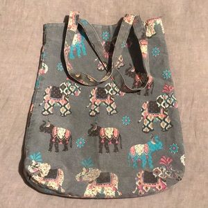 2/$10 Cute elephant tote with sparkle!